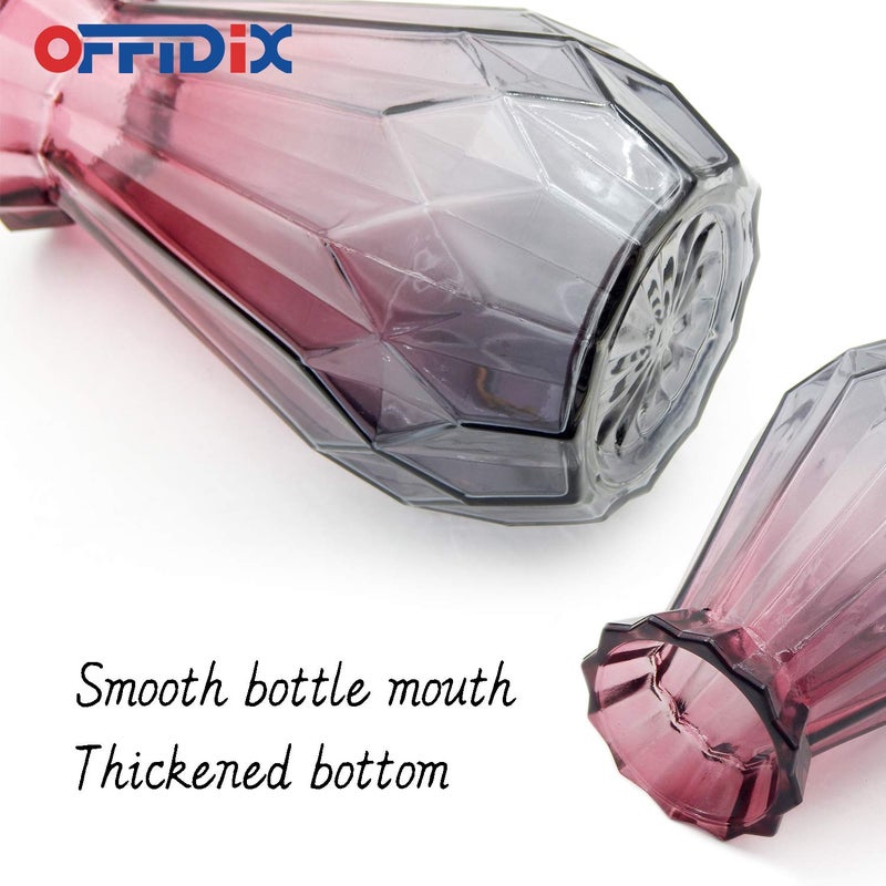 OFFIDIX Glass Vase Gradient Multicolor with Geometric Faceted Design Floral Vase for Weddings, Events, Decorating, Arrangements, Flowers, Office, or Home Decor - Image 4